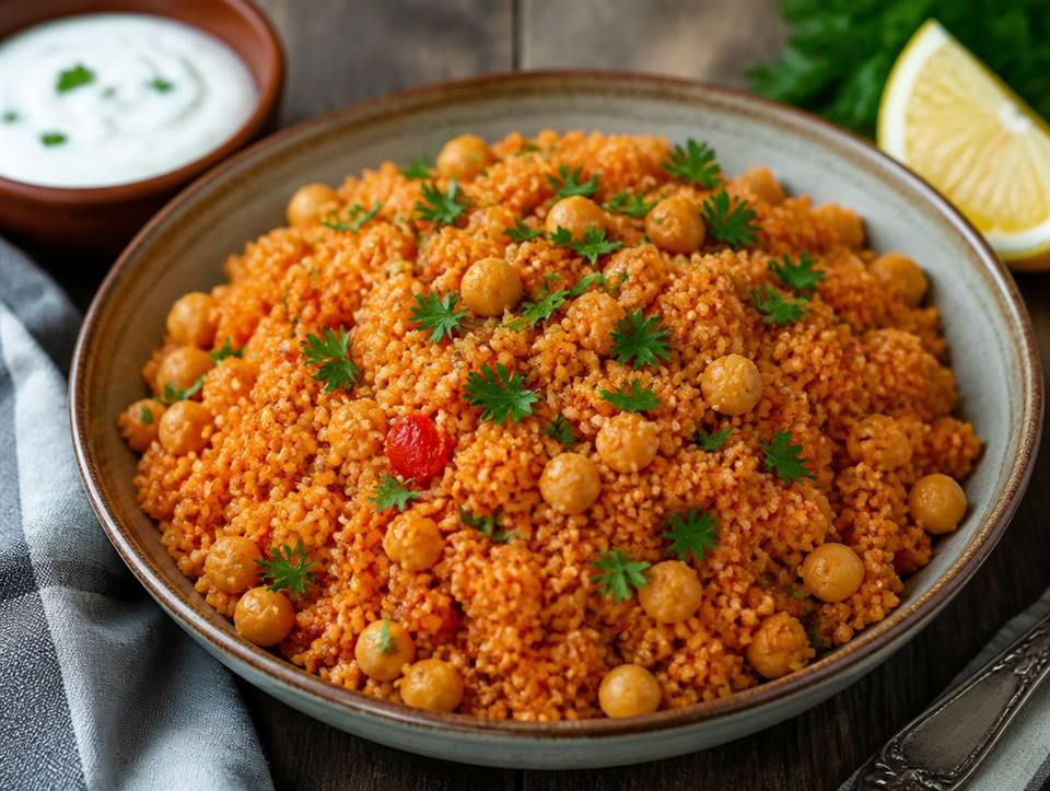 بلغور بيلاف بالطماطم والحمص